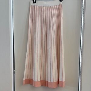 Chic Coral Striped A-Line Skirt